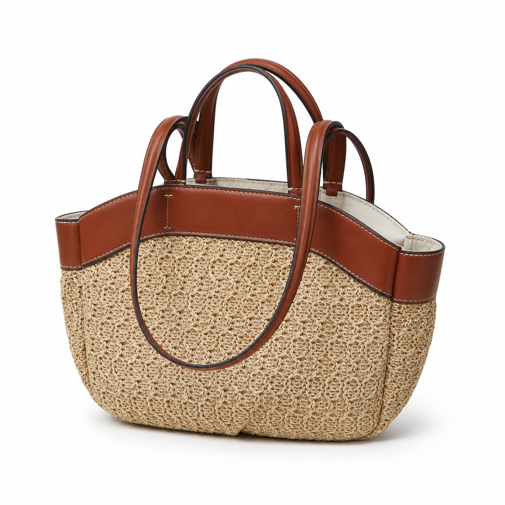Camogli Straw Tote Bag, three-quarter back view