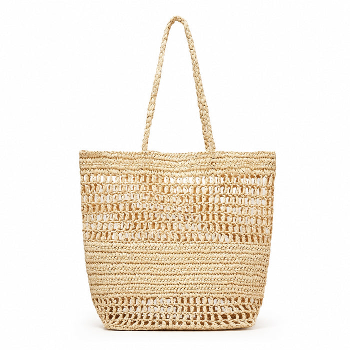 Carloforte - Straw Shoulder Bag, front view on white background