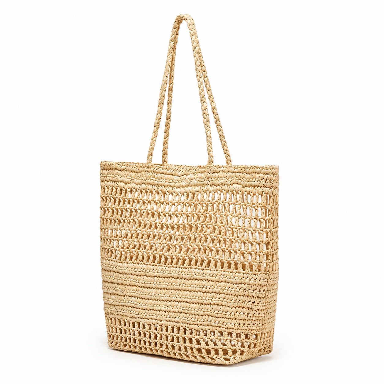 Carloforte - Straw Shoulder Bag, three-quarter front view