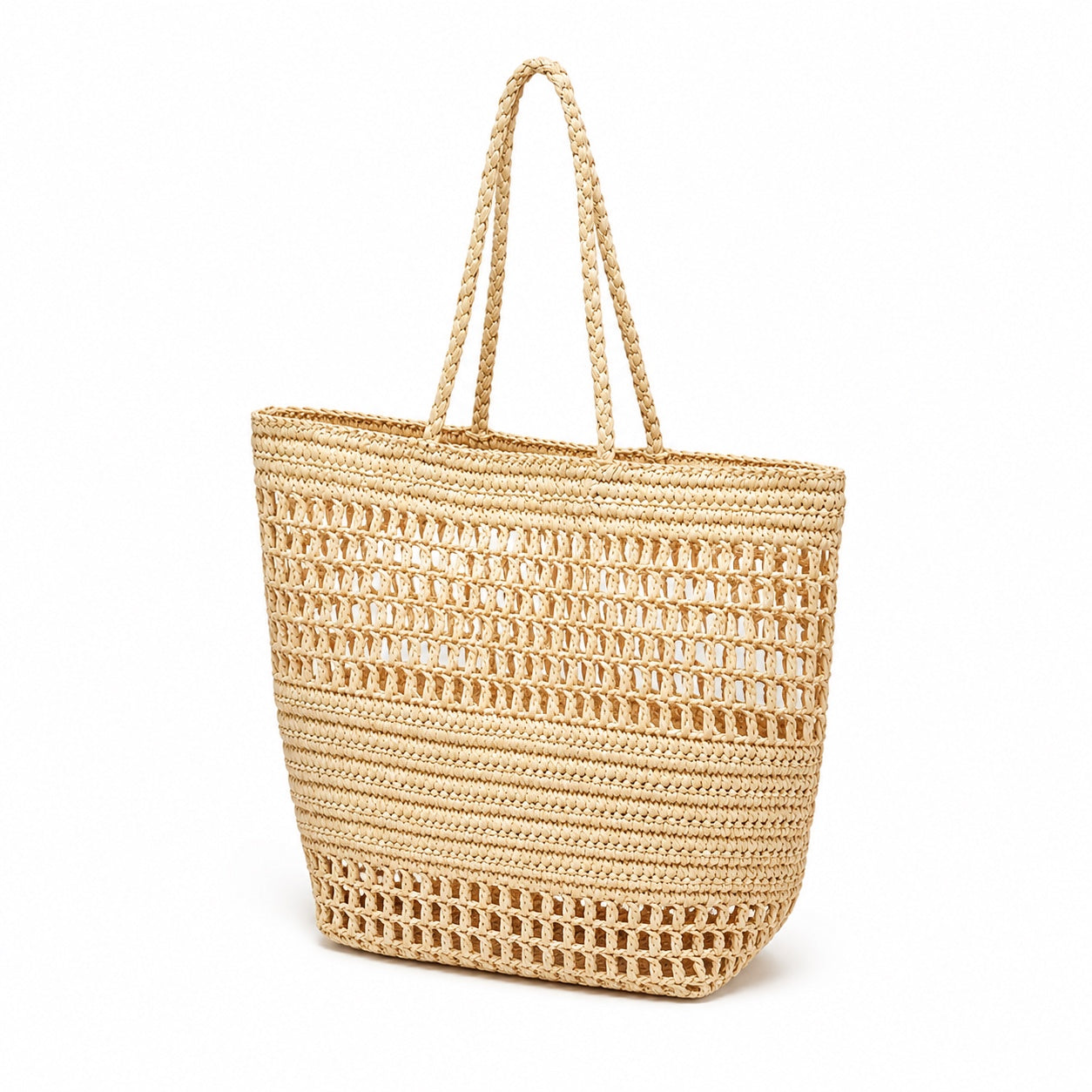 Carloforte - Straw Shoulder Bag, three-quarter back view