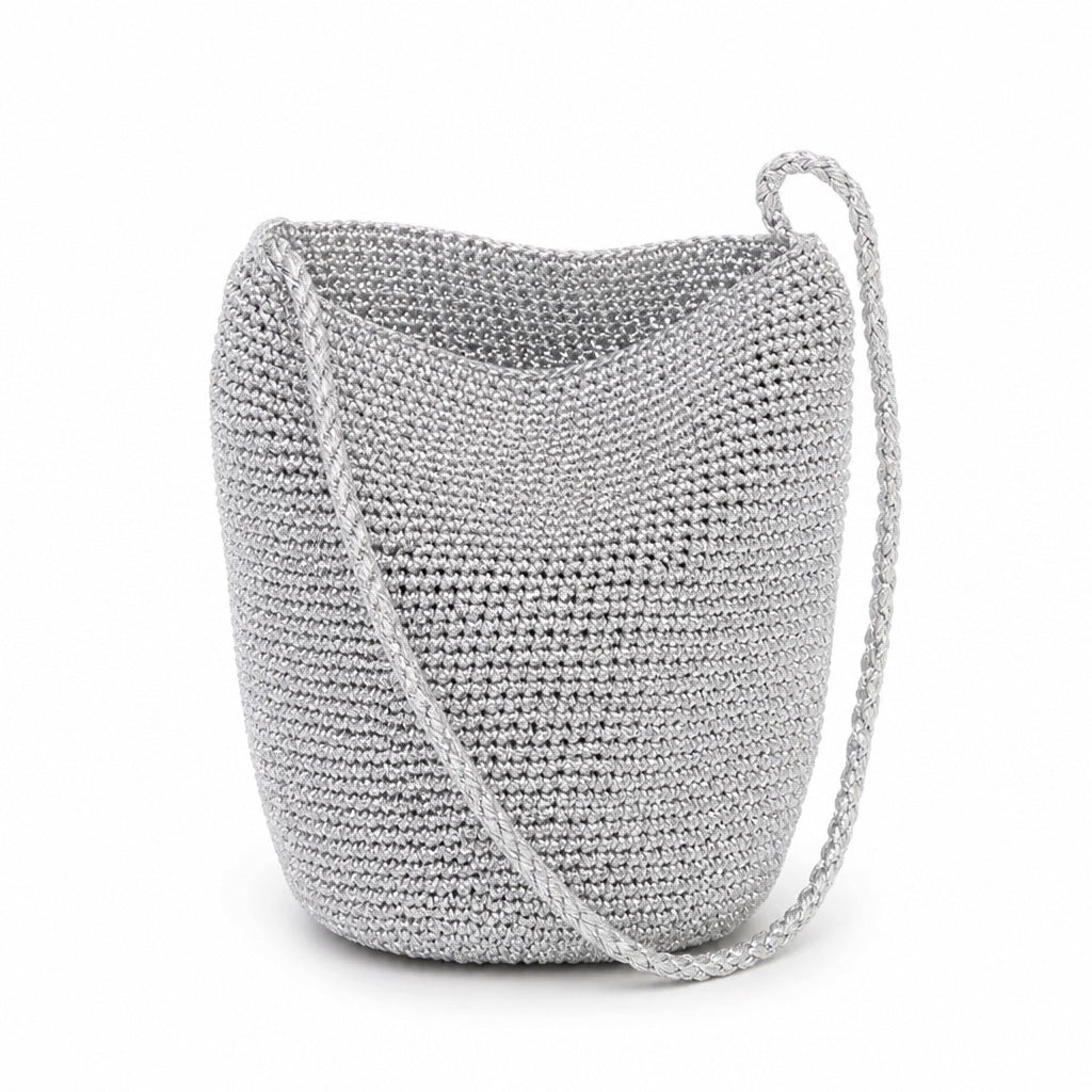 Cascais - Straw Bucket Bag, front view on white background