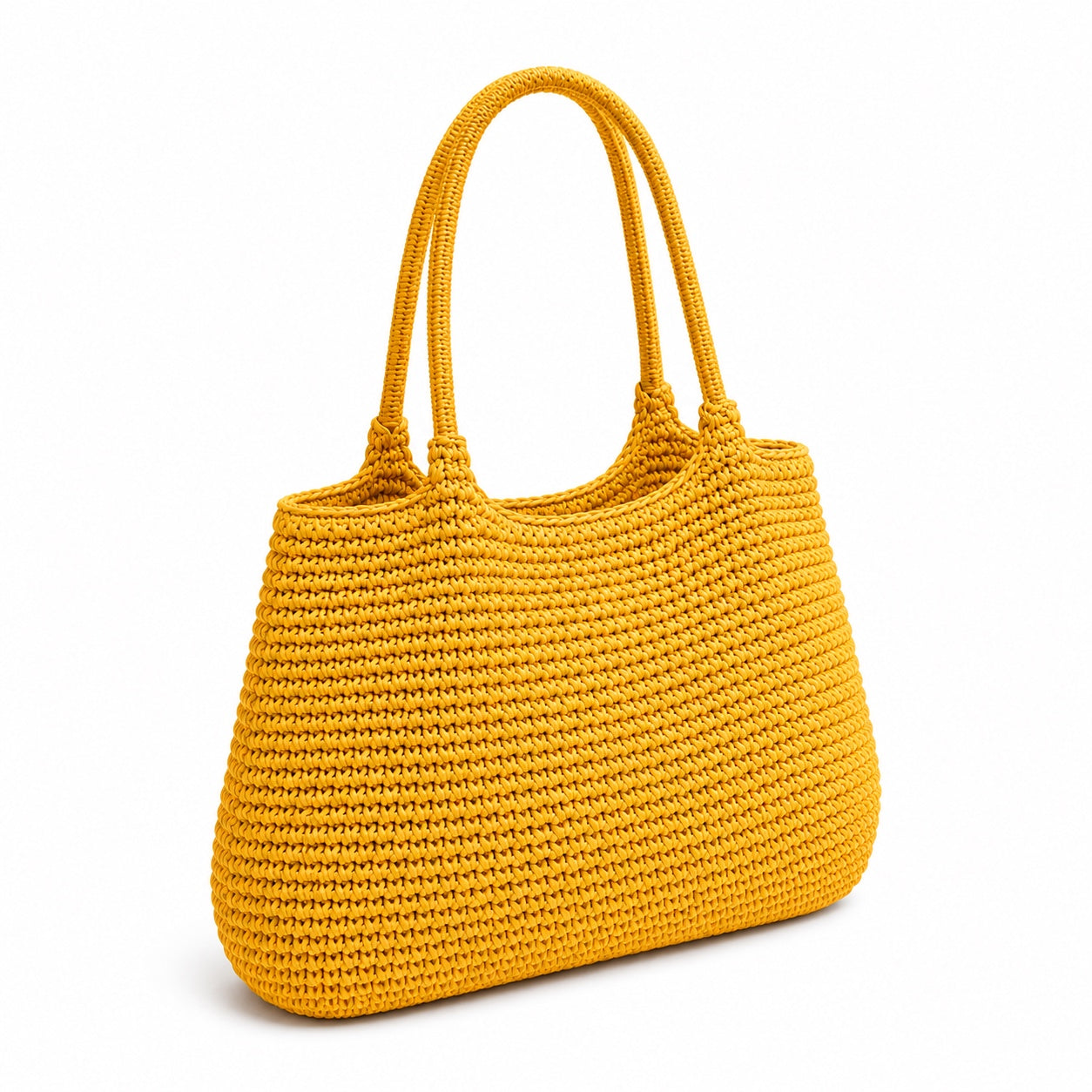 Cassis - Raffia Tote Bag in Yellow 36Cm, three-quarter front view