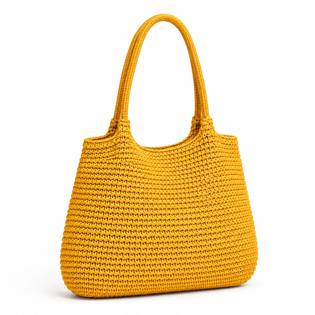 Cassis - Raffia Tote Bag in Yellow 36Cm, three-quarter back view