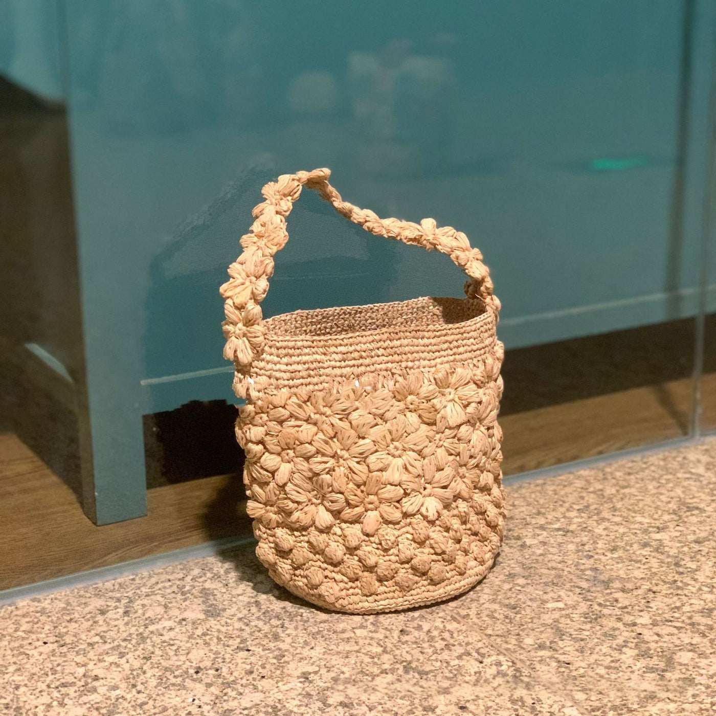 High-quality Raffia Shoulder Bag With Color-blocking