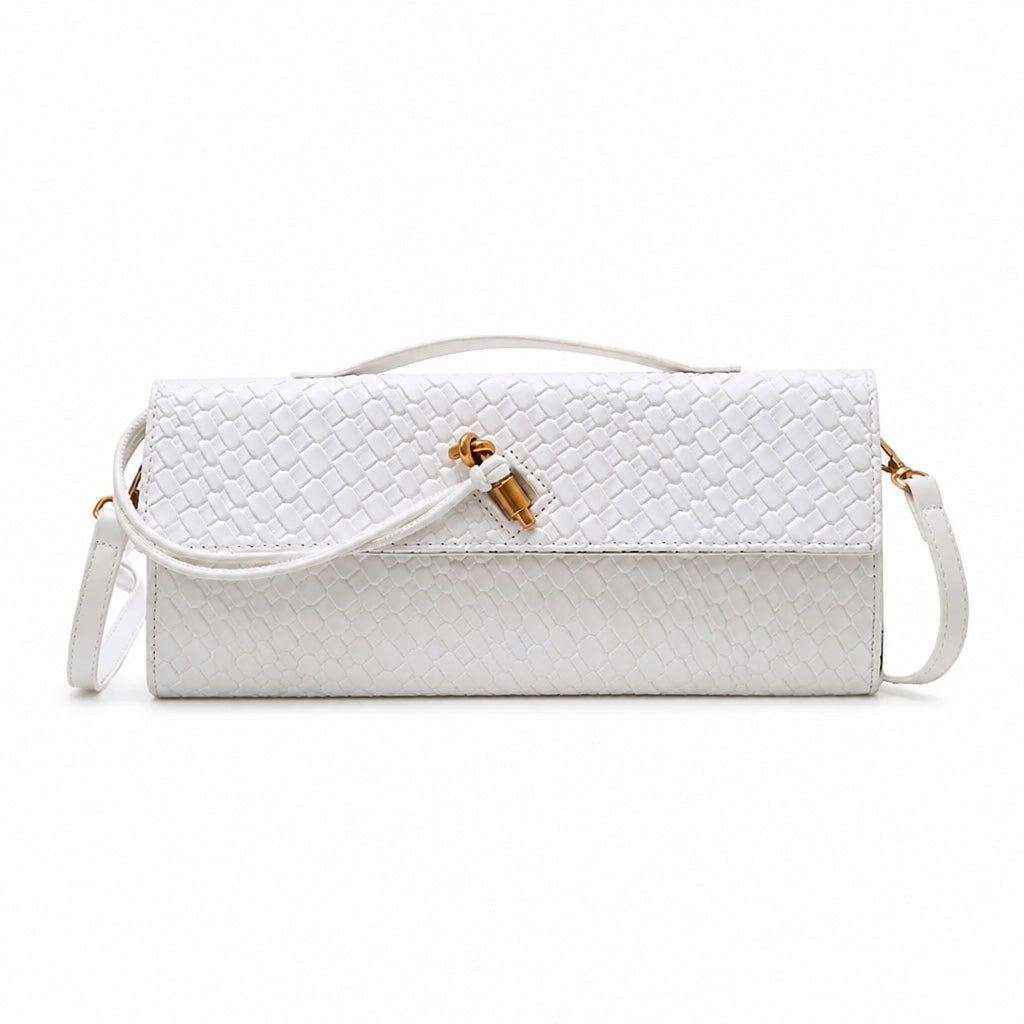 Cefalu - Straw Crossbody Bag, front view on white background