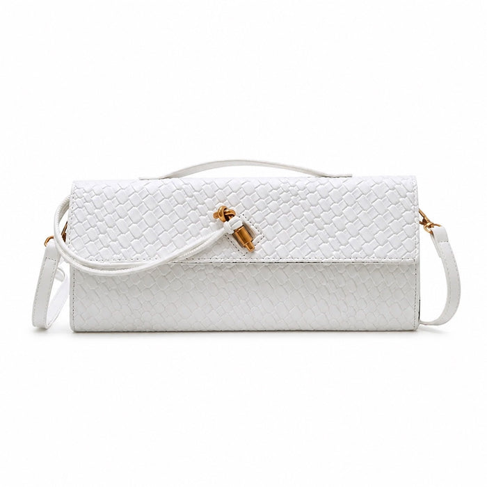 Cefalu - Straw Crossbody Bag, front view on white background