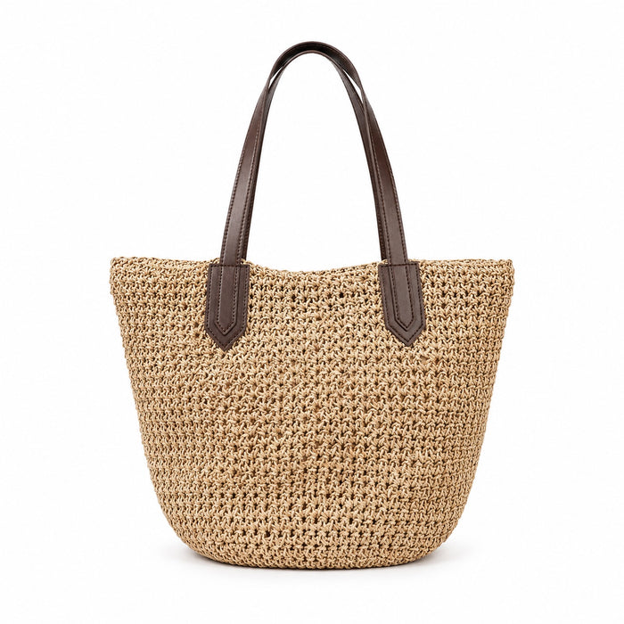 Cesme - Woven Beach Bag, front view on white background