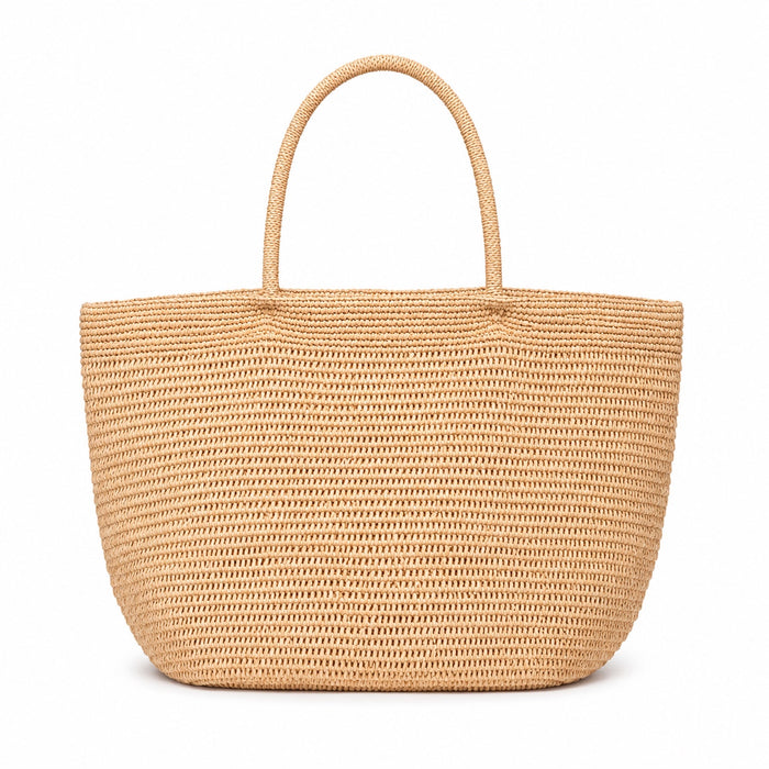 Cetara - Woven Beach Bag, front view on white background