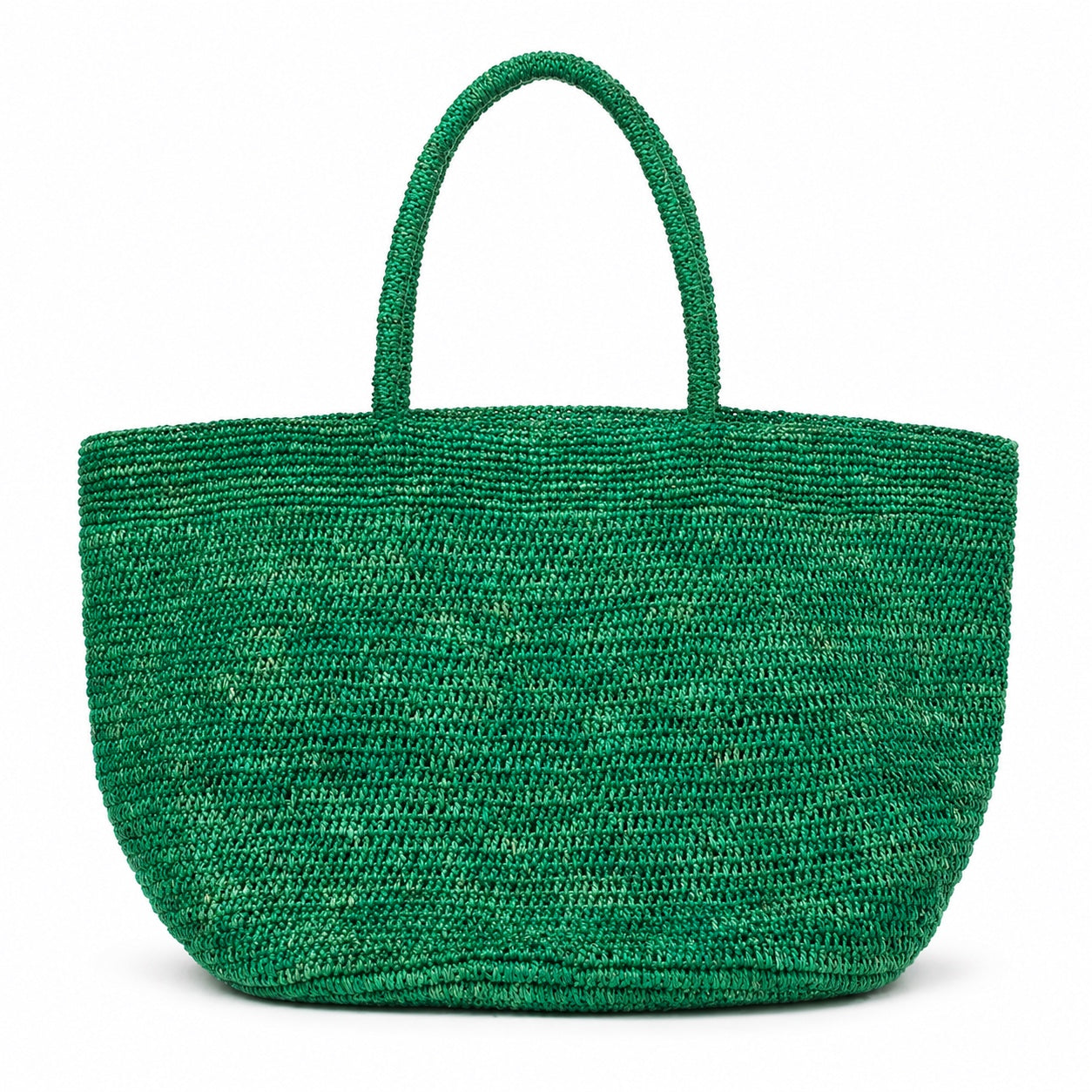 Cetara - Woven Beach Bag in green, front view