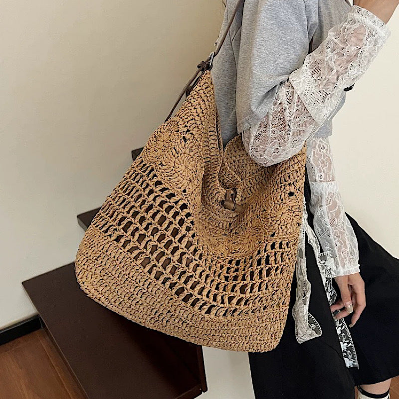 Original High-End Crochet Large-Capacity Straw Crossbody Bag