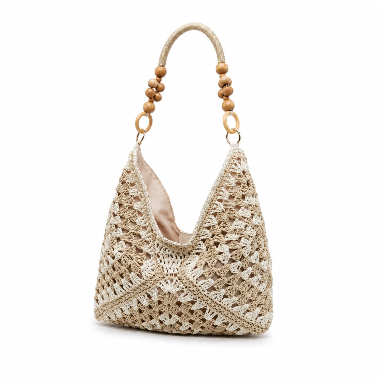 Chia - Straw Bucket Bag, three-quarter front view
