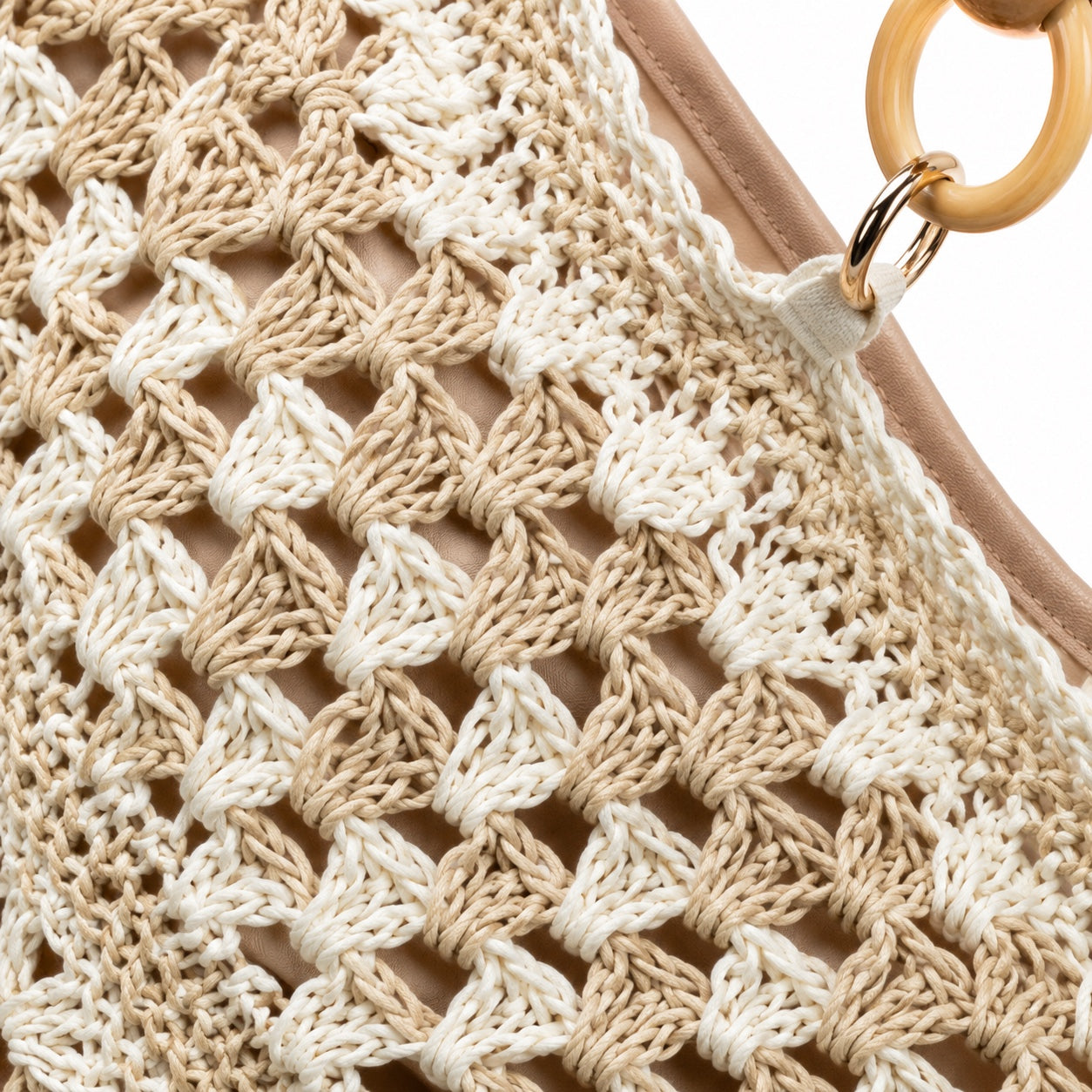 Chia - Straw Bucket Bag, close-up material detail