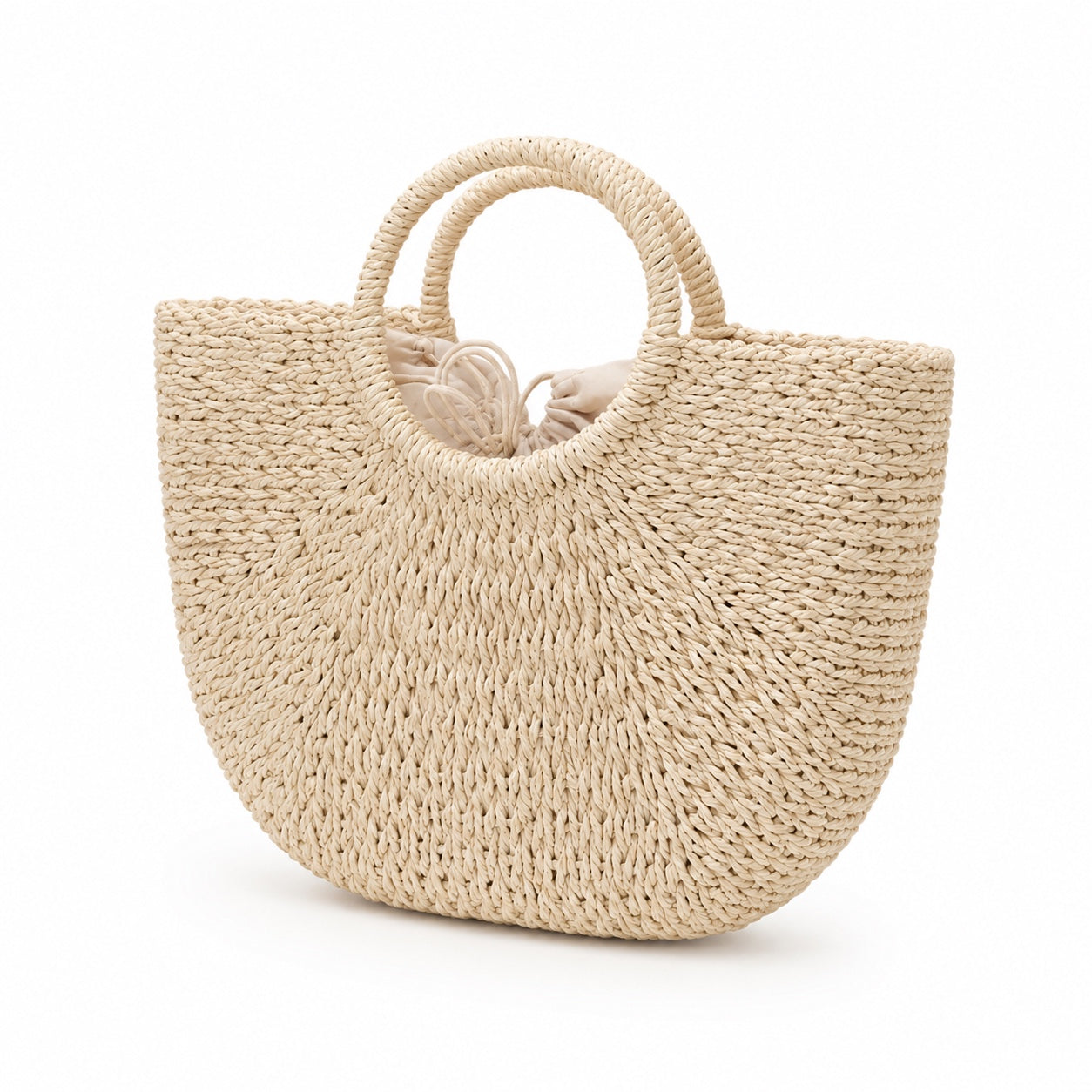 Chiavari - Straw Beach Tote, three-quarter front view