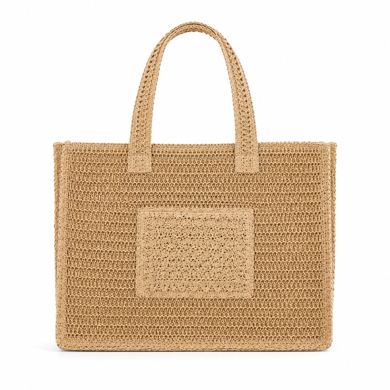 Ciutadella - Straw Beach Tote, front view on white background