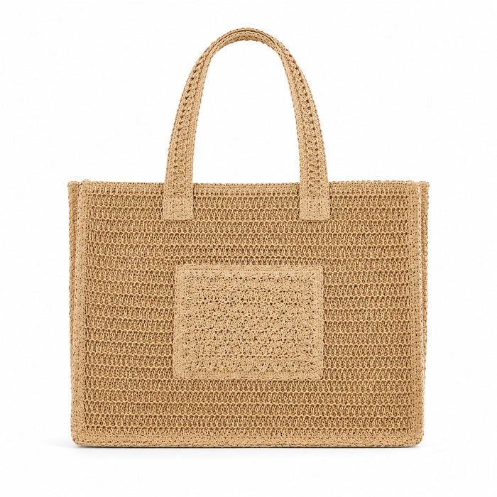 Ciutadella - Straw Beach Tote, front view on white background