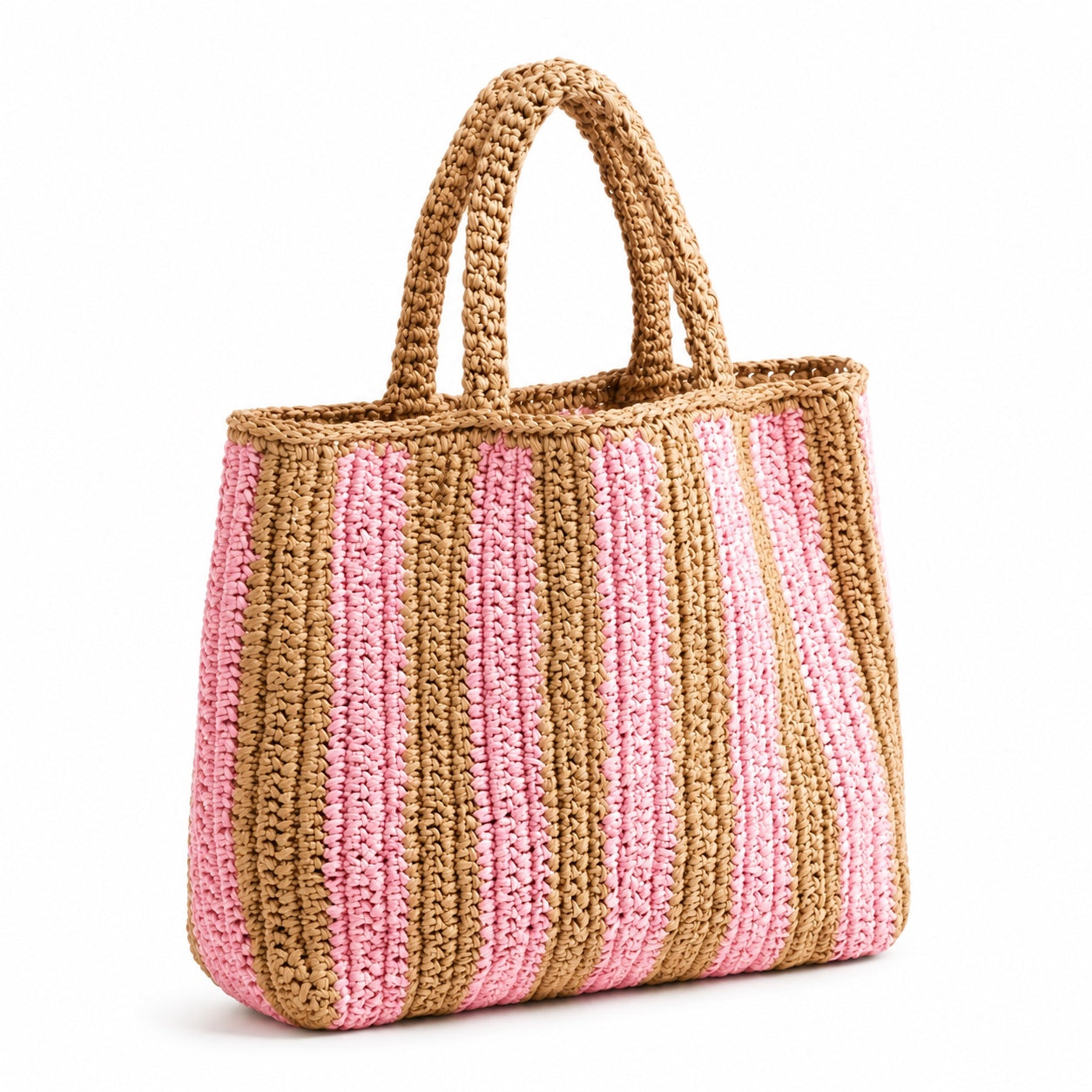 Comillas - Raffia Tote Bag, three-quarter front view