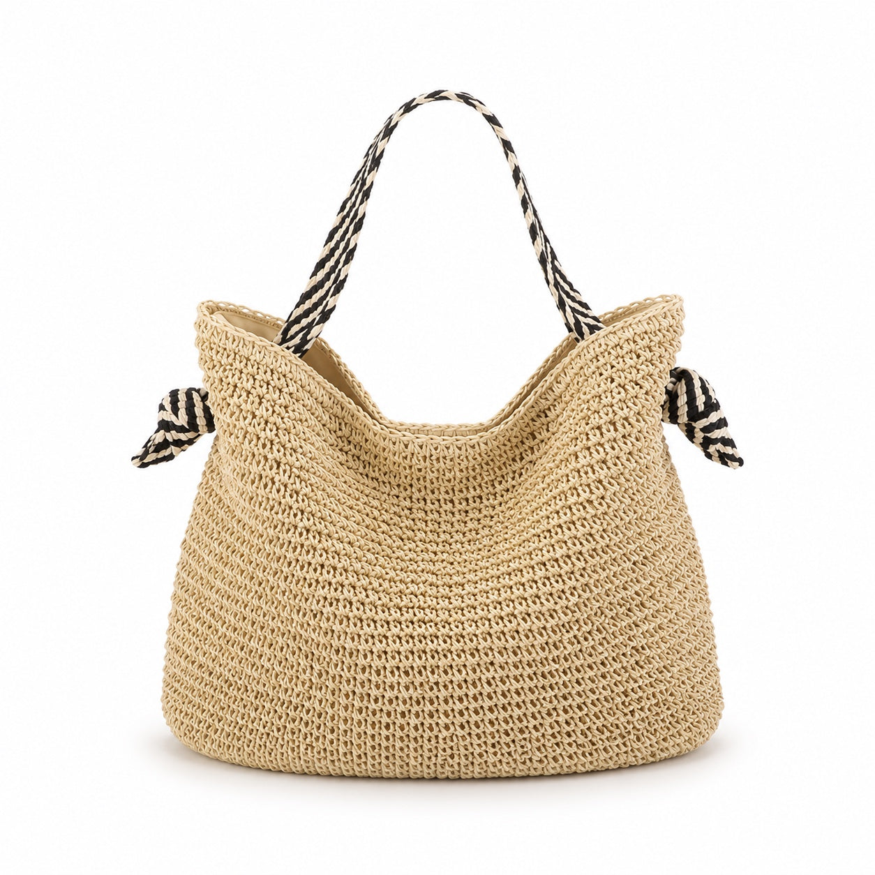 Comporta - Rattan Shoulder Bag, front view on white background