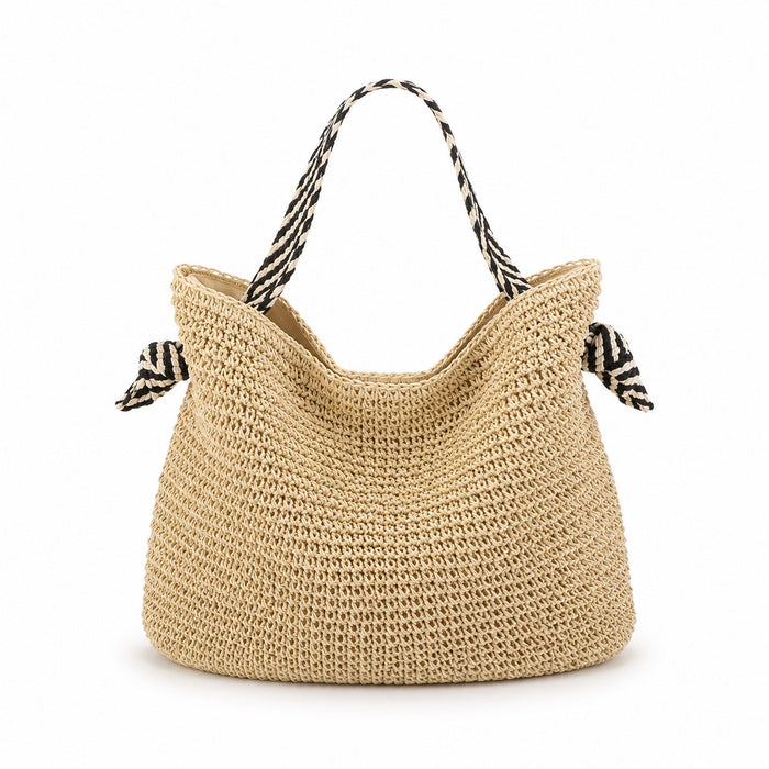 Comporta - Rattan Shoulder Bag, front view on white background