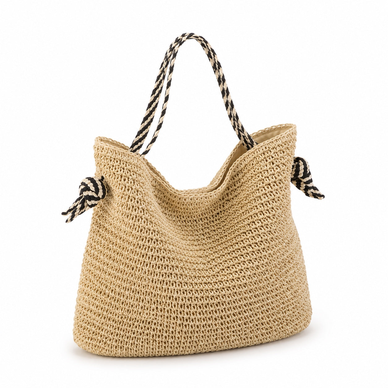 Comporta - Rattan Shoulder Bag, three-quarter front view