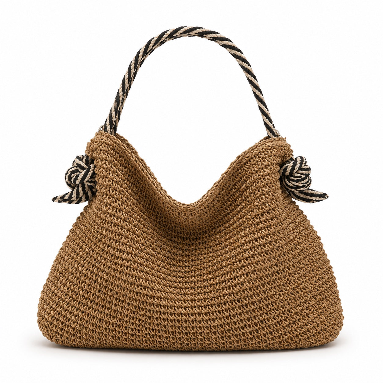 Comporta - Rattan Shoulder Bag in khaki, front view