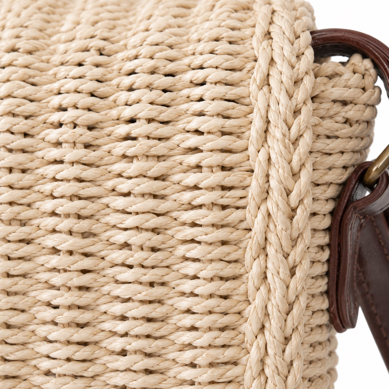 Corniglia - Straw Crossbody Bag, close-up material detail