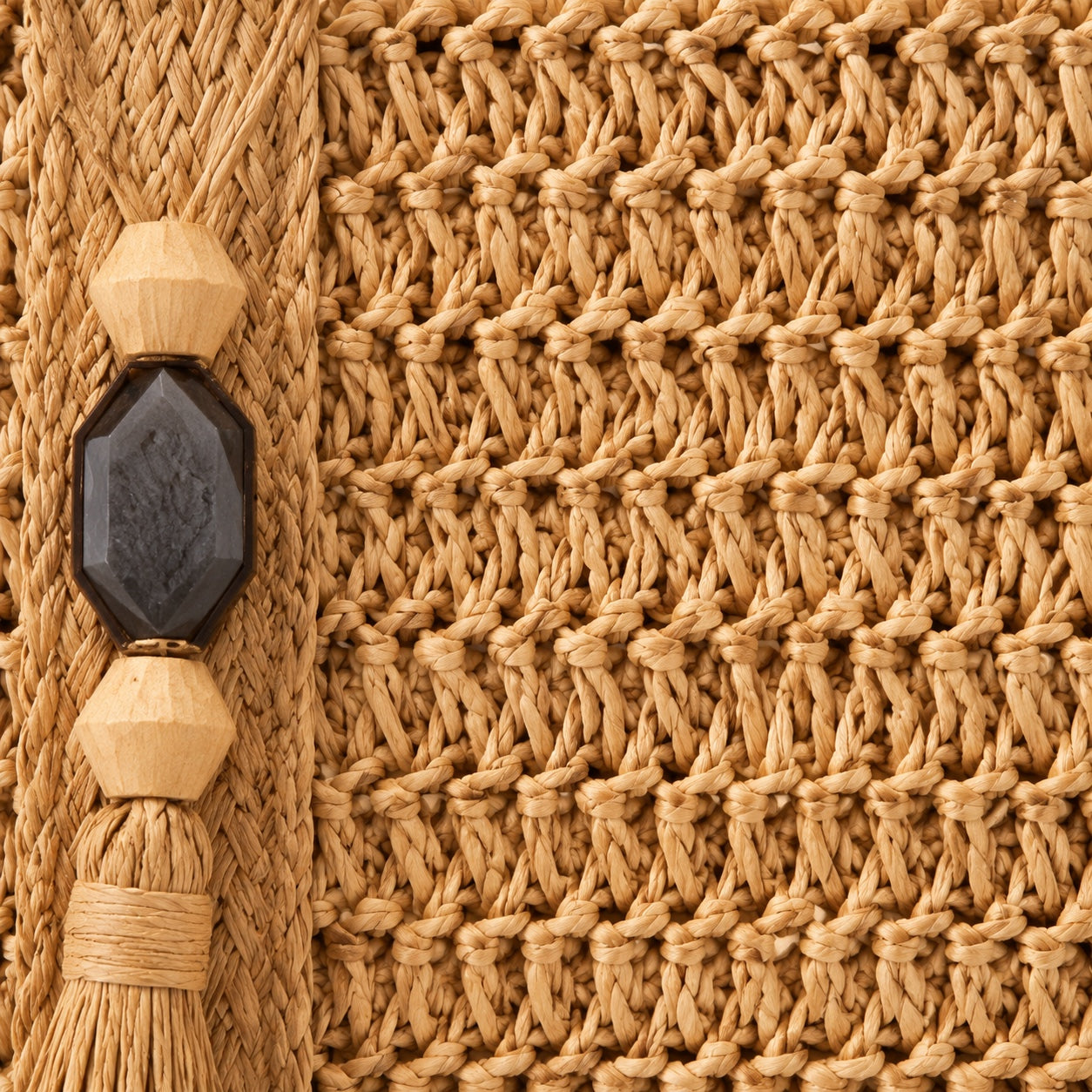 Cres - Straw Tote Bag, close-up material detail
