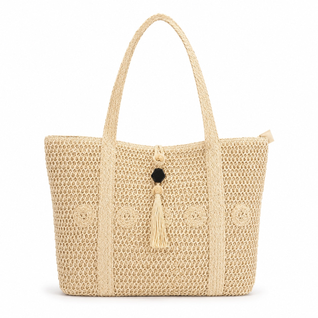 Cres - Straw Tote Bag in mbs, front view