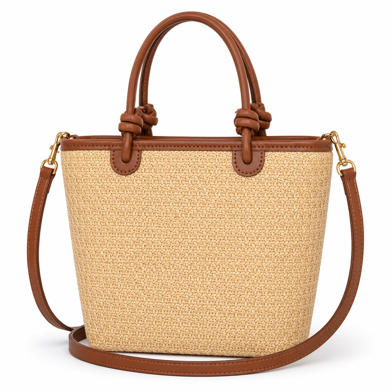 Datca - Straw Crossbody Bag, three-quarter back view