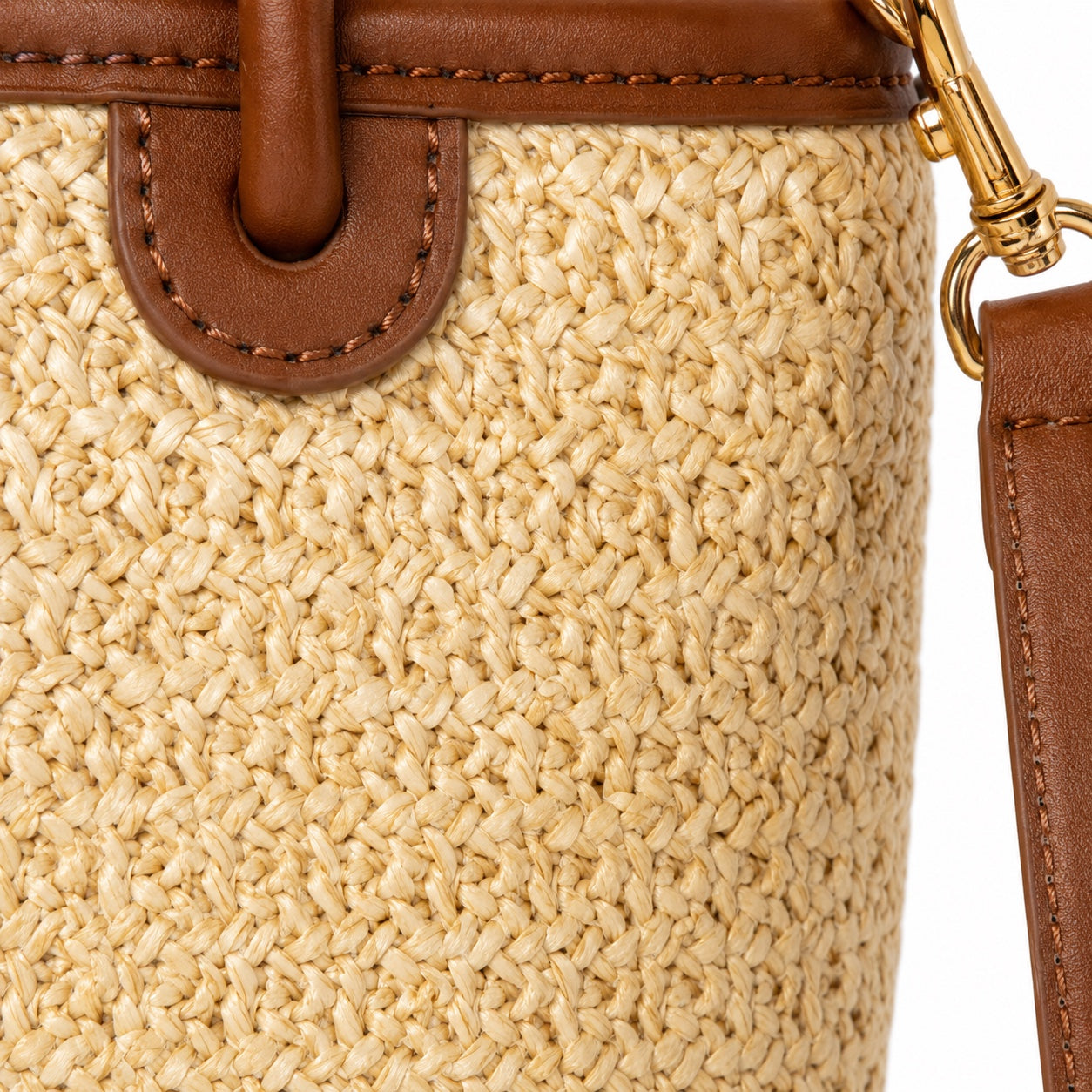 Datca - Straw Crossbody Bag, close-up material detail