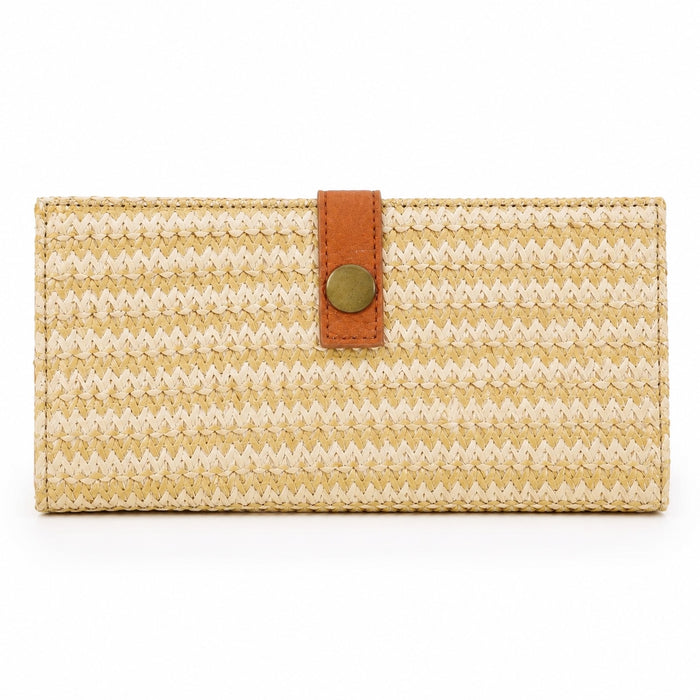 Deia - Straw Clutch, front view on white background
