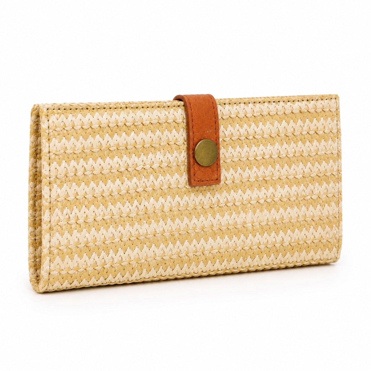 Deia - Straw Clutch, three-quarter back view
