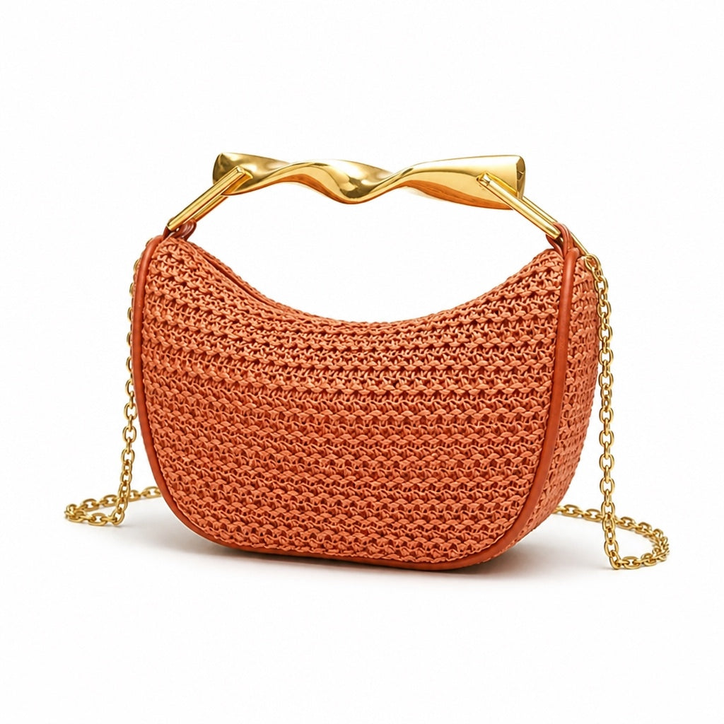 Ericeira - Rattan Crossbody Bag, three-quarter back view