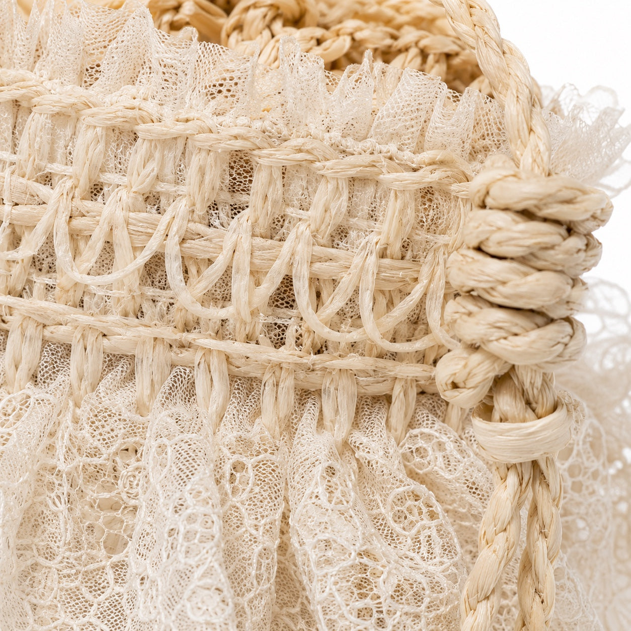 Fethiye - Straw Crossbody Bag, close-up material detail