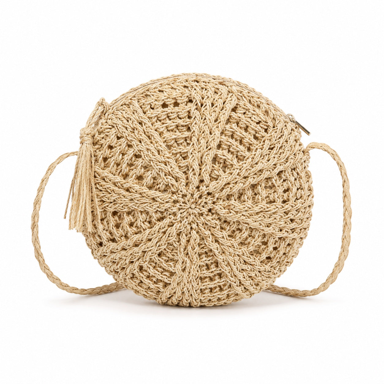 Fiskardo - Rattan Crossbody Bag, front view on white background
