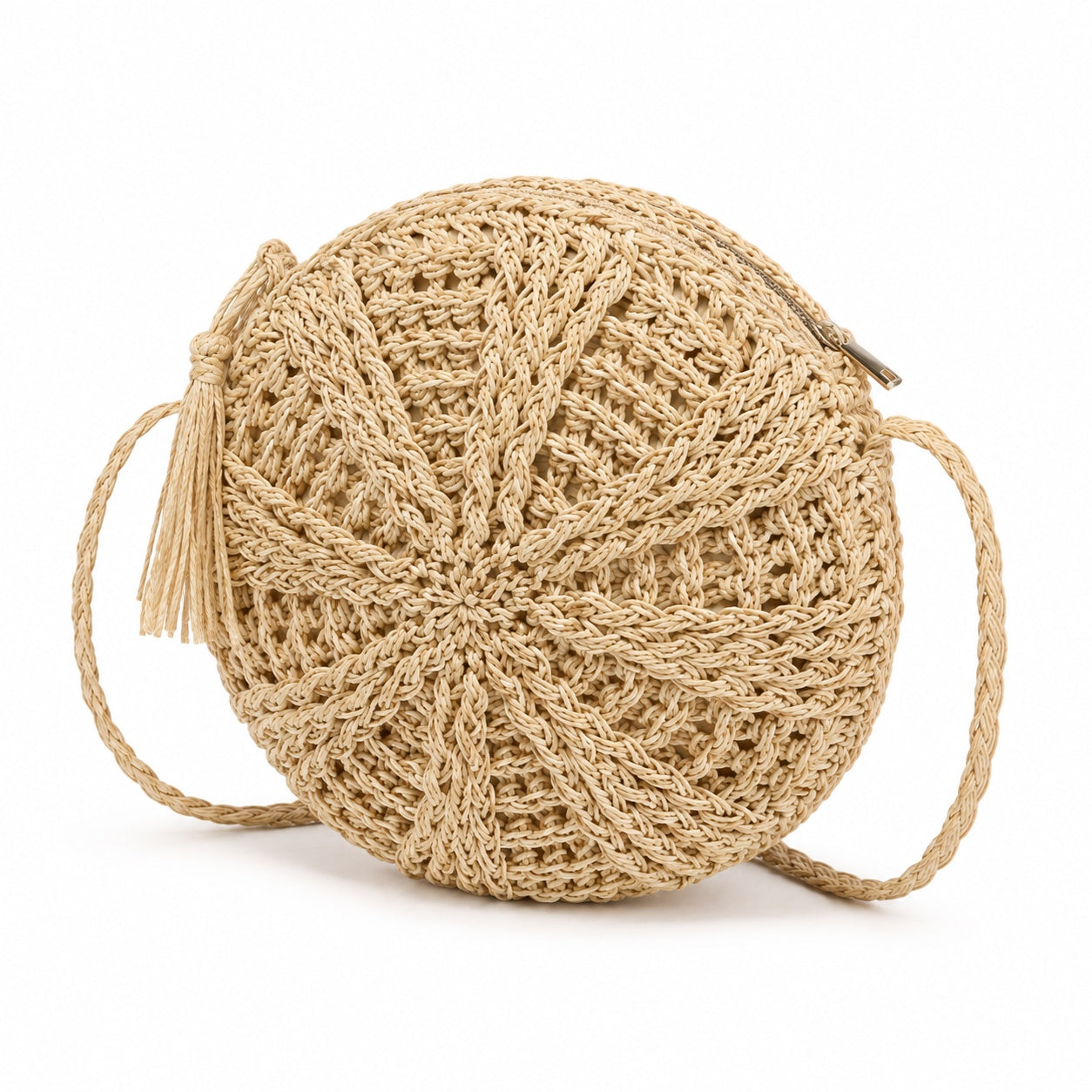 Fiskardo - Rattan Crossbody Bag, three-quarter front view