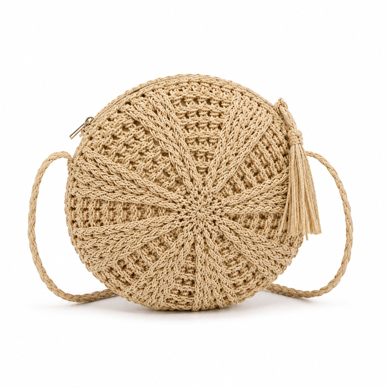 Fiskardo - Rattan Crossbody Bag, three-quarter back view