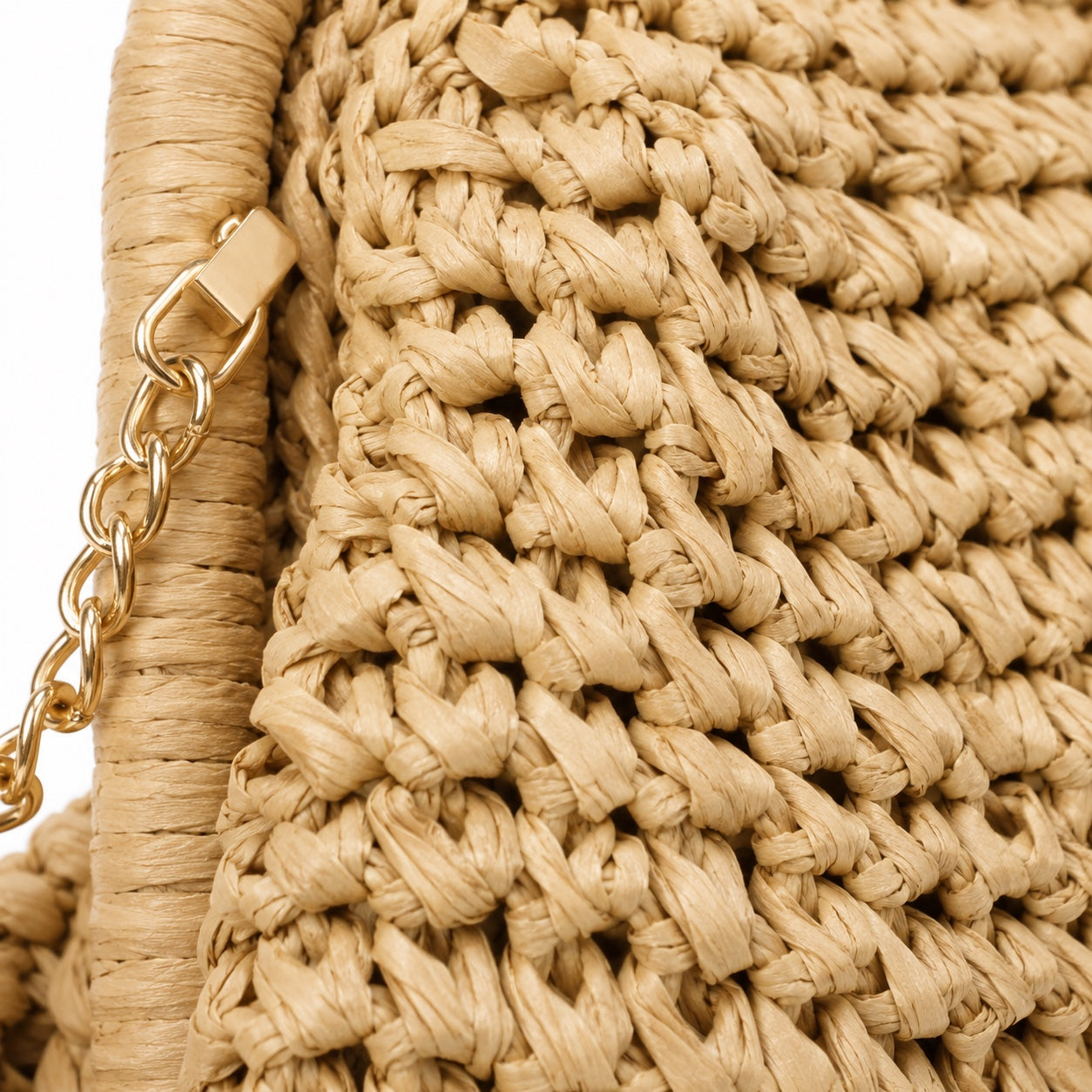 Framura - Straw Clutch, close-up material detail