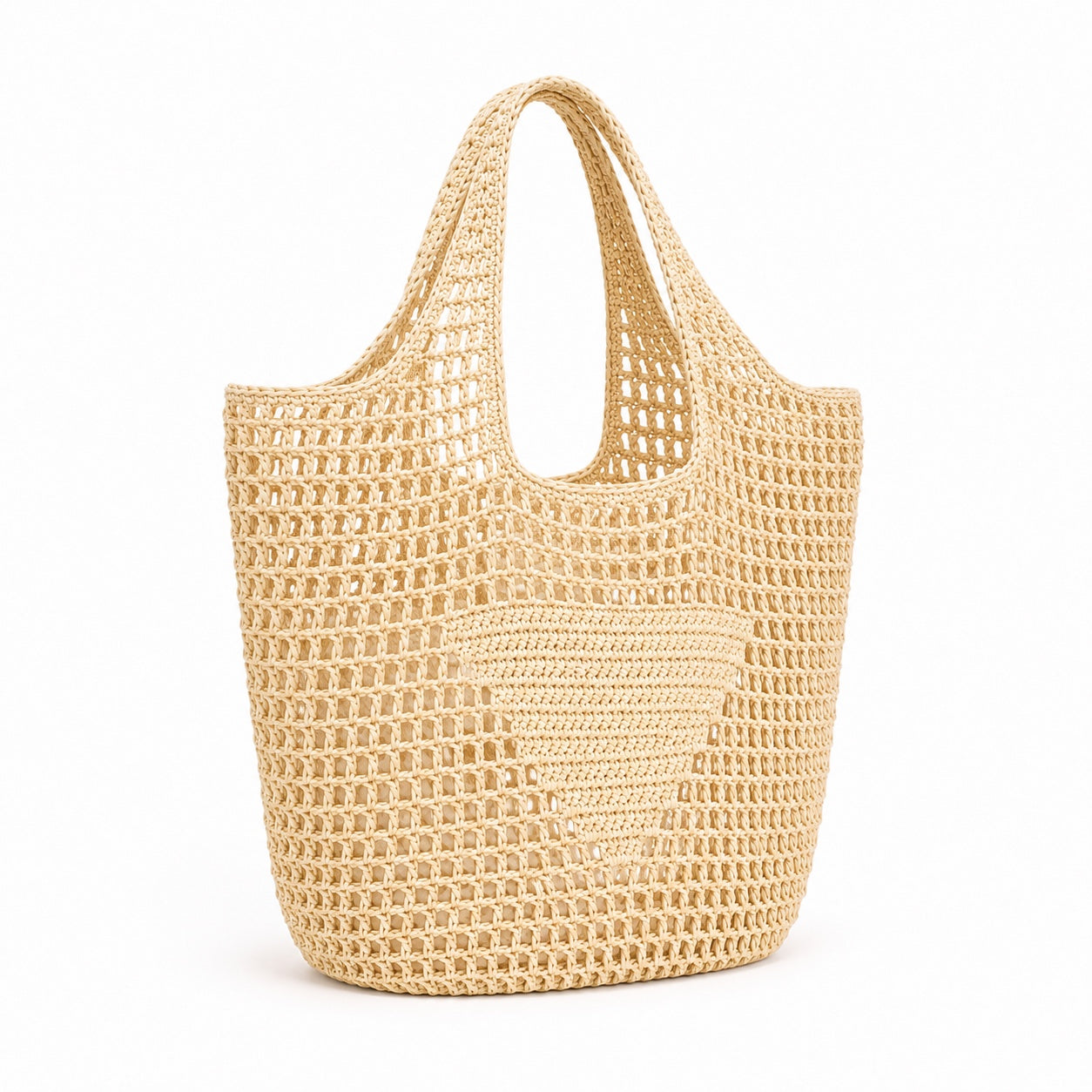 Galaxidi - Raffia Tote Bag, three-quarter front view