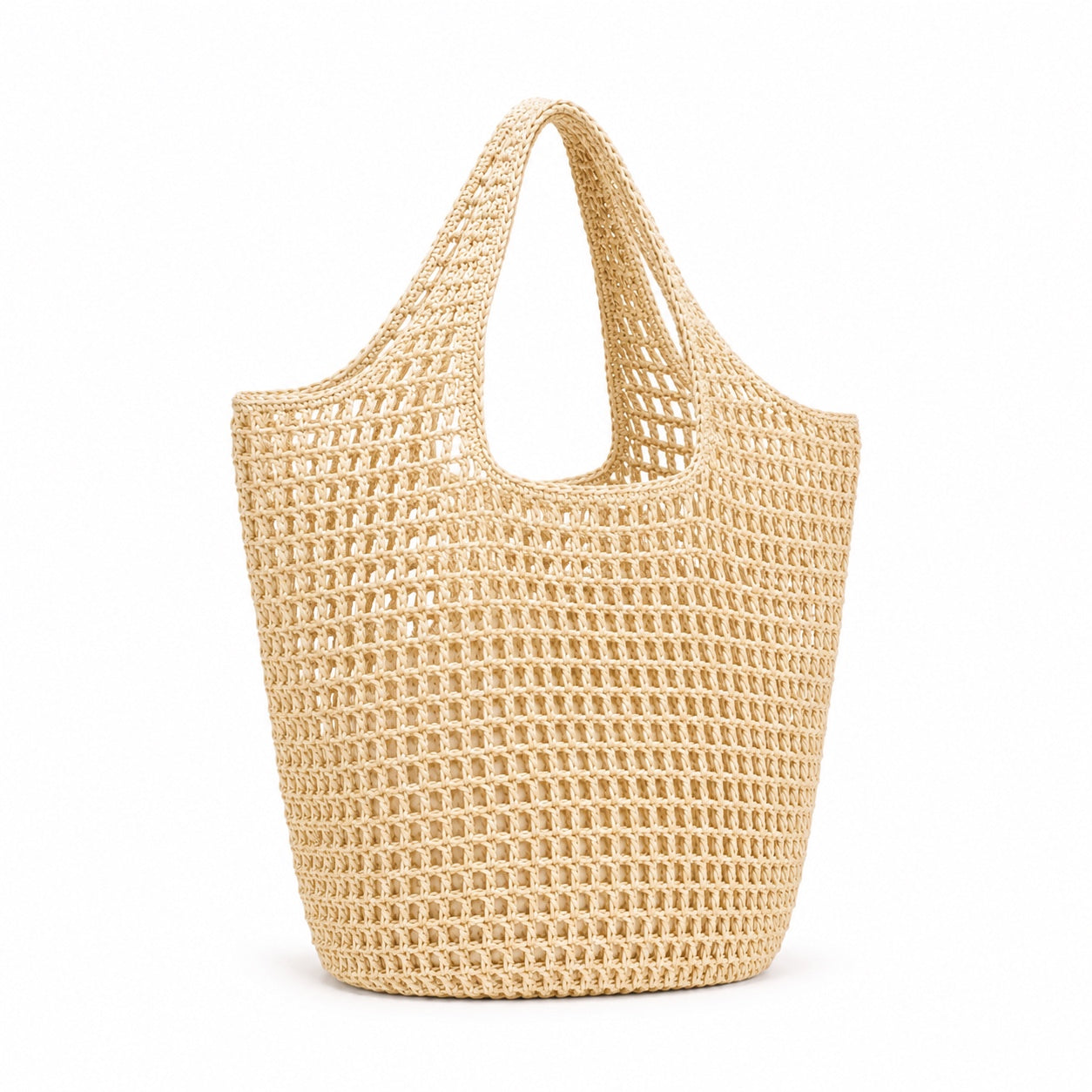 Galaxidi - Raffia Tote Bag, three-quarter back view