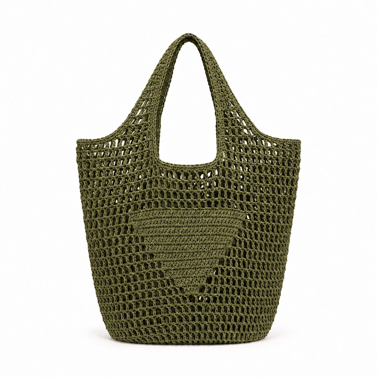 Galaxidi - Raffia Tote Bag in S Khaki 29cm, front view