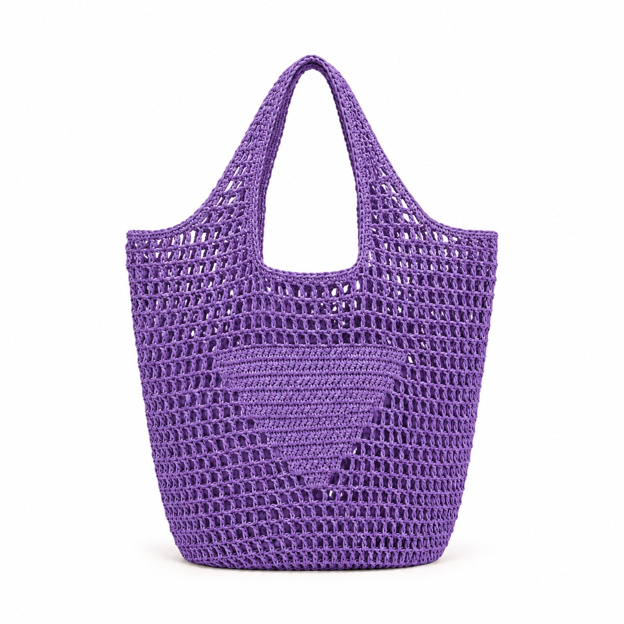 Galaxidi - Raffia Tote Bag in StyleA Purple, front view