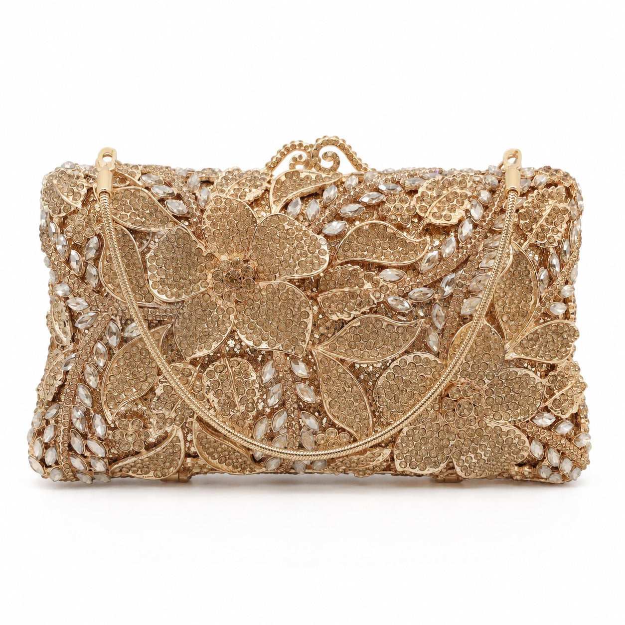 Gallipoli - Straw Clutch in champagne, front view