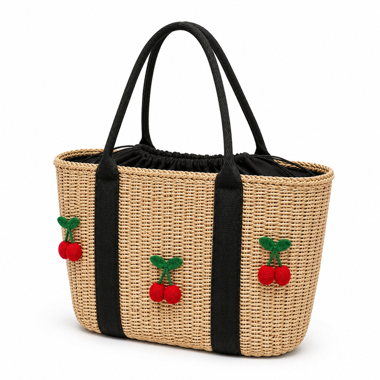 Gassin - Straw Beach Tote, three-quarter front view