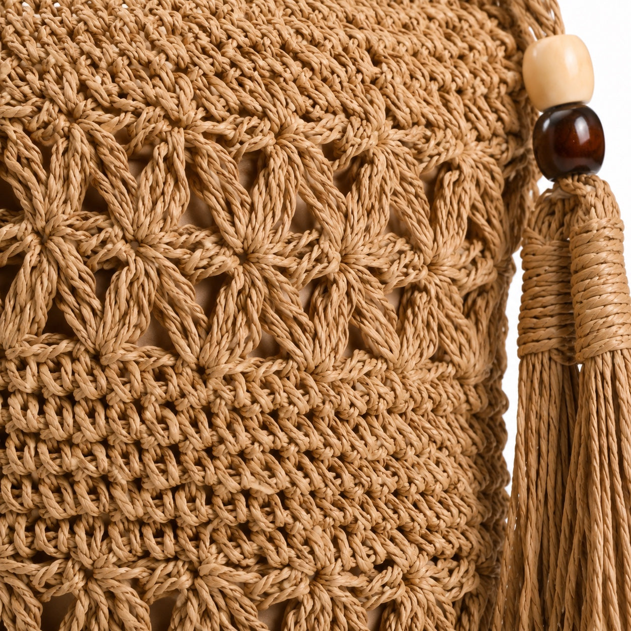 Getaria - Straw Crossbody Bag, close-up material detail