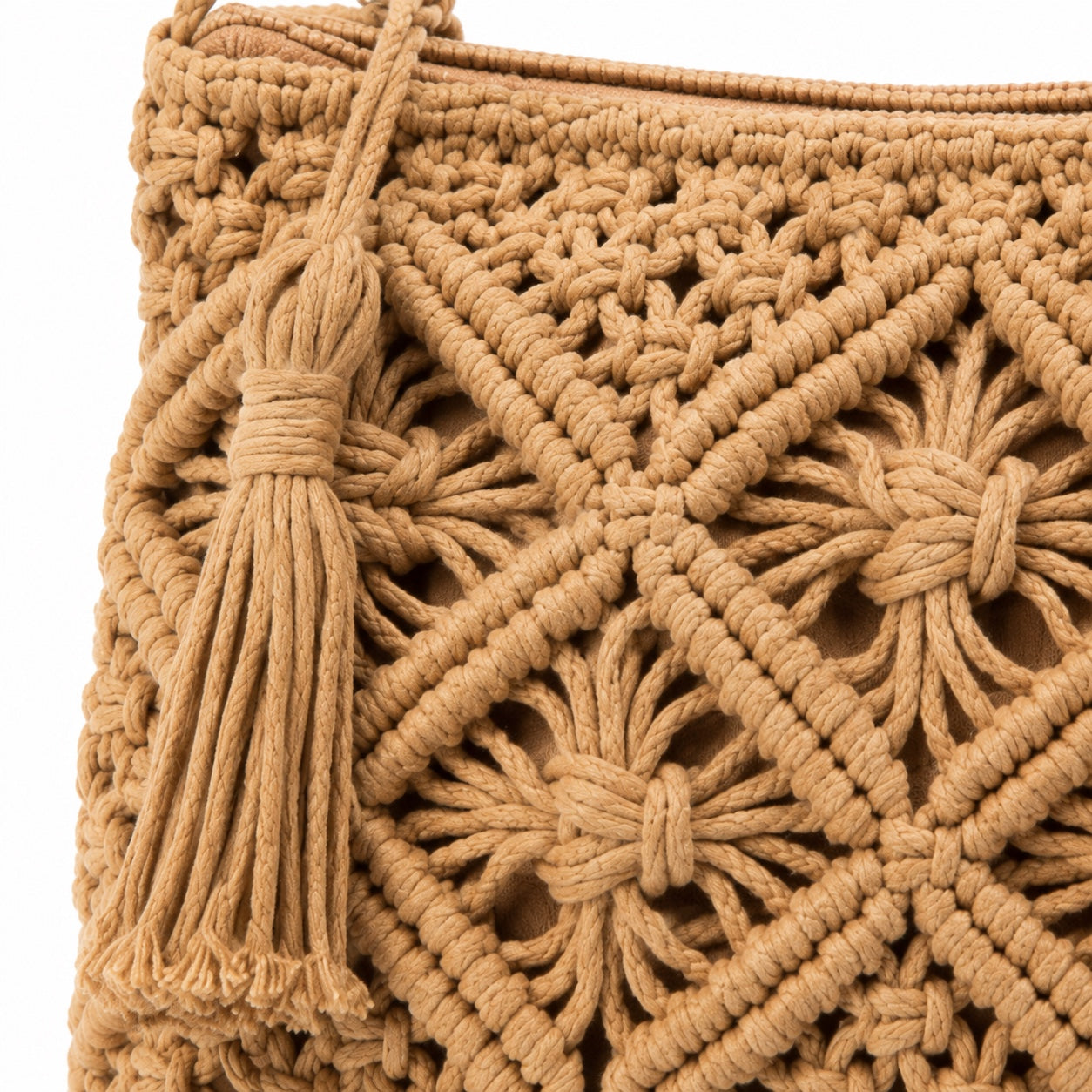 Grimaud - Straw Crossbody Bag, close-up material detail