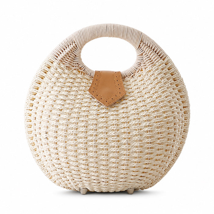 Hondarribia - Rattan Clutch, front view on white background