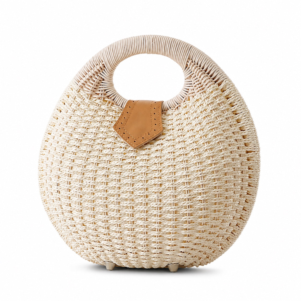 Hondarribia - Rattan Clutch, three-quarter back view
