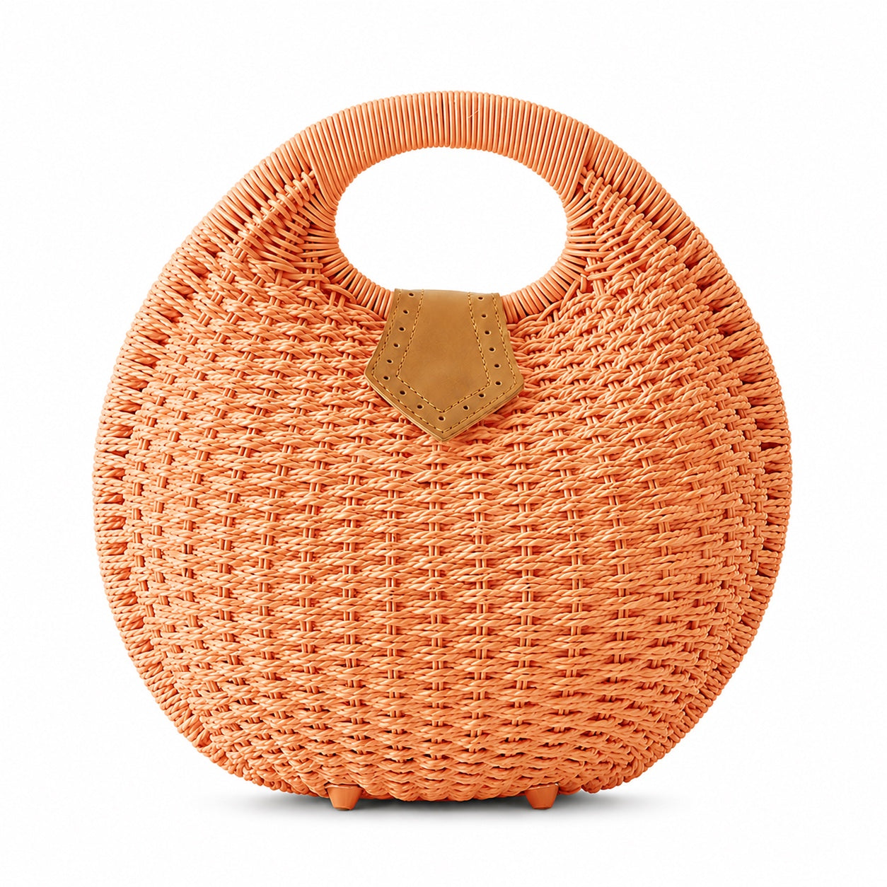 Hondarribia - Rattan Clutch in Apricot, front view