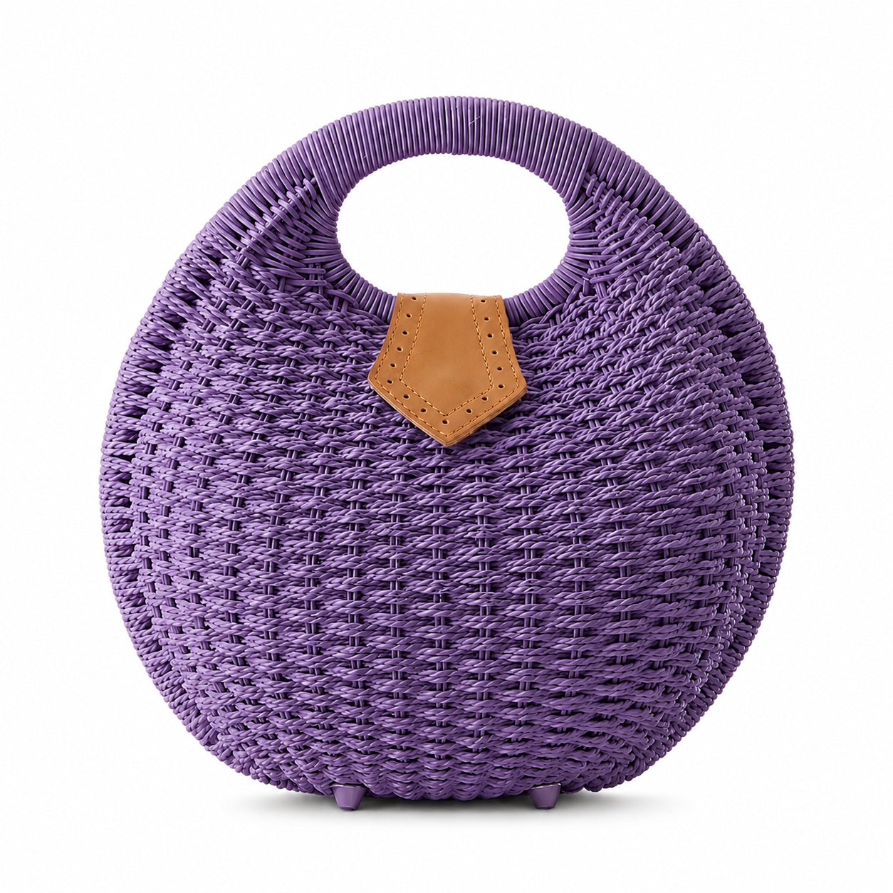 Hondarribia - Rattan Clutch in PURPLE, front view