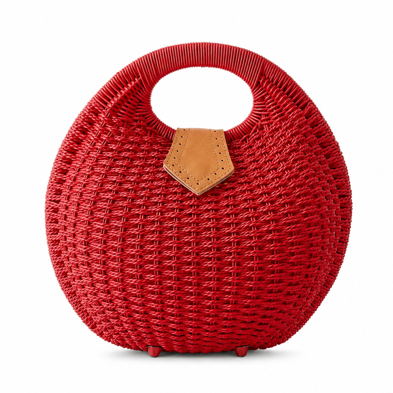 Hondarribia - Rattan Clutch in Red, front view